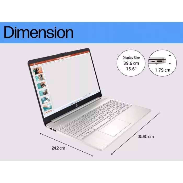 لپ تاپ 15.6 اینچی اچ‌ پی مدل 15s-FQ0008nia-Celeron N4120-4GB DDR4-256GB SSD-SVA