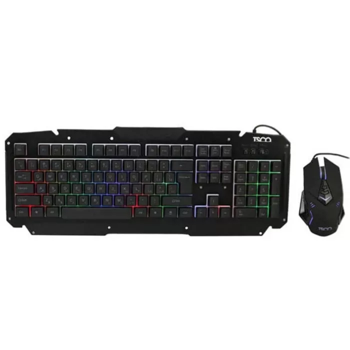 کیبورد و ماوس مخصوص بازی تسکو مدل TKM 8133، سوییچ ممبران ، Full Size، نورپردازی LED RGB