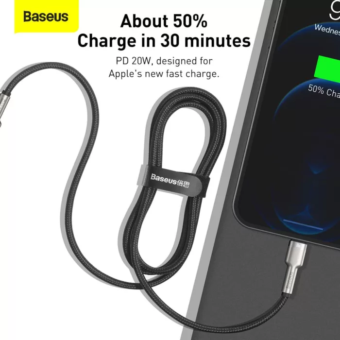 کابل تبدیل USB-C به لایتنینگ باسئوس مدل CATLJK-A01 طول 1 متر