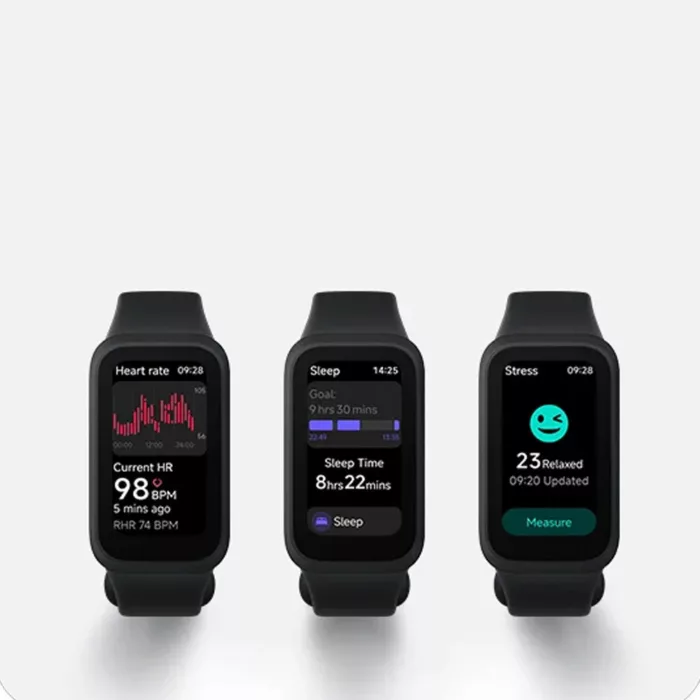 ساعت هوشمند 46 میلی‌متری شیائومی مدل Smart Band 9 Active، کنترل موسیقی، کنترل سطح اکسیژن خون، شمارش ضربان قلب، پایش وضعیت خواب، با بند پلاستیکی
