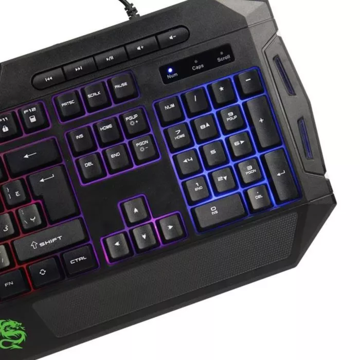 کیبورد گیمینگ تسکو مدل TK 8124، سوییچ ممبران، Full-Size، نورپردازی RGB LED