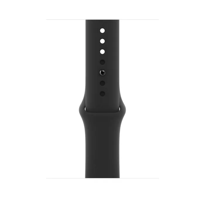 ساعت هوشمند اپل واچ سری 6 مدل 44mm Aluminum Case with Sport silicone Band، صفحه نمایش لمسی 1.78 اینچ با Retina LTPO OLED، سازگار با iPhone 6S به بالا و IOS 14 به بالا، قابلیت مکالمه از طریق بلوتوث، شمارنده ضربان قلب، شتاب‌سنج، گام‌شمار، باتری لیتیوم یونی