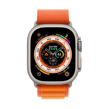 ساعت هوشمند اپل مدل Ultra 49 mm Alpine Loop دارای قابلیت های صفحه نمایش لمسی، کنترل سطح اکسیژن خون، قابلیت مکالمه از طریق بلوتوث بند برزنت