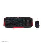 کیبورد گیمینگ تسکو مدل GKM 8205 به همراه موس، Full-size، نورپردازی RGB