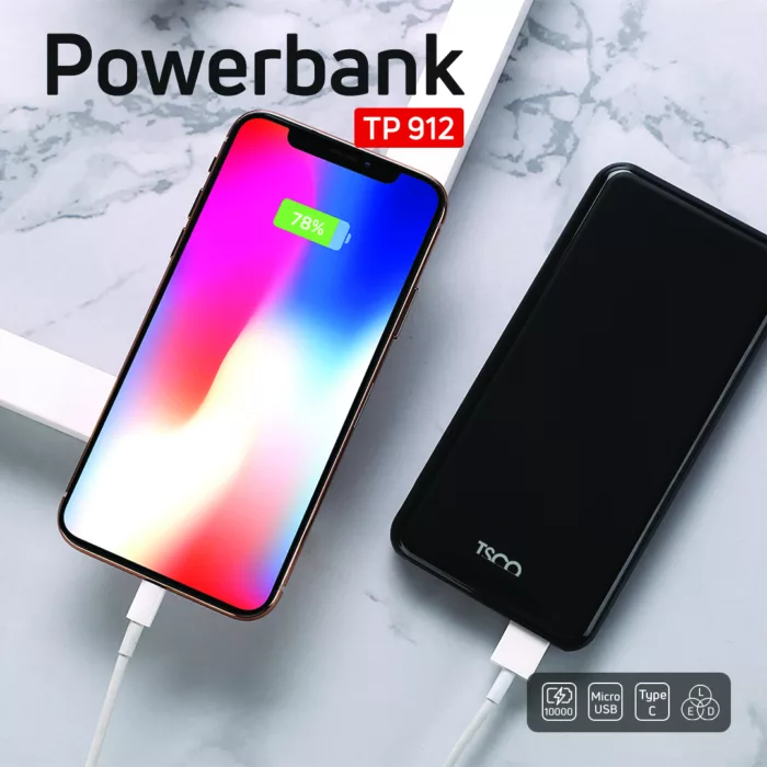 پاوربانک تسکو مدل TP 912 ظرفیت 10000 میلی آمپر ساعت