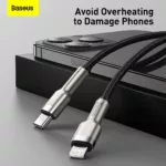 کابل تبدیل USB-C به لایتنینگ باسئوس مدل CATLJK-A01 طول 1 متر