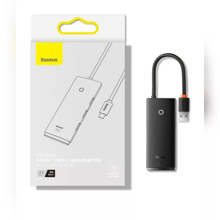 هاب 4 پورت usb3 باسئوس مدل Hub Lite Series -WKQX030101