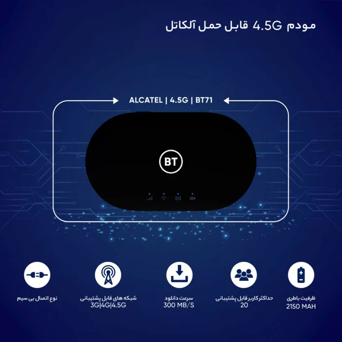 مودم 4.5G قابل حمل آلکاتل مدل BT71
