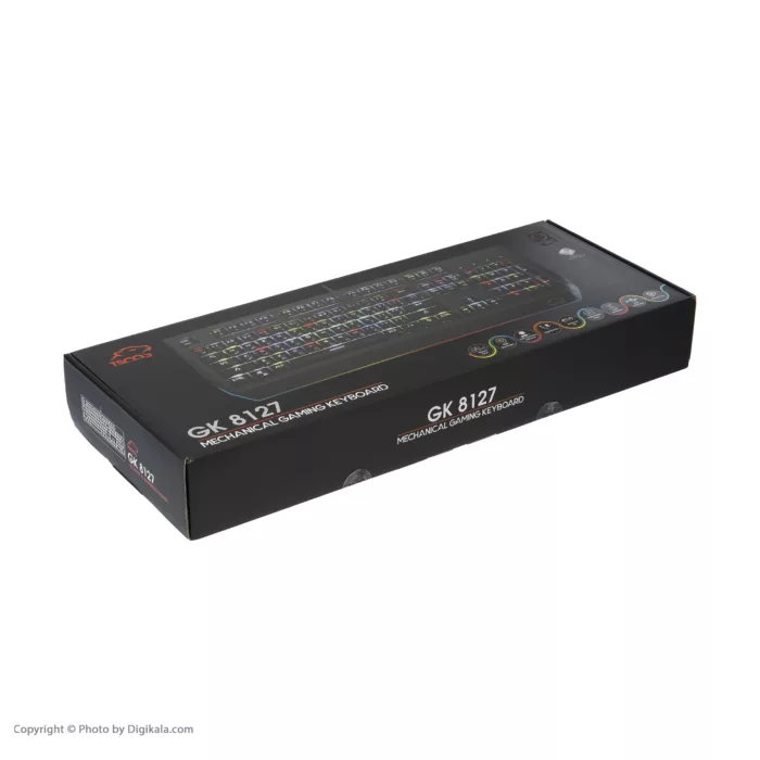 کیبورد مخصوص بازی تسکو مدل GK 8127، سوییچ مکانیکال قهوه ای، Full-Size، نورپردازی RGB
