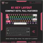 کیبورد گیمینگ اونیکوما مدل G55 RGB، مکانیکال سوییچ قهوه‌ای، Tenkeyless، نورپردازی RGB