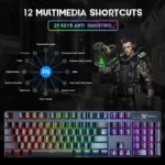 کیبورد مخصوص بازی اونیکوما مدل G27 RGB، مکانیکال سوییچ آبی، Full size، نورپردازی RGB
