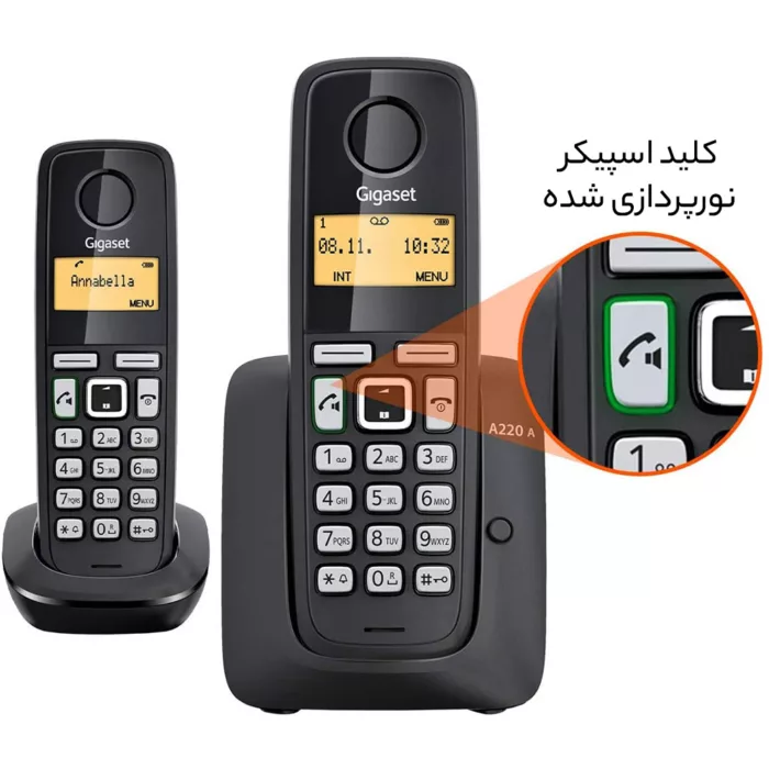 تلفن بی سیم منشی دار گیگاست مدل A220A Duo