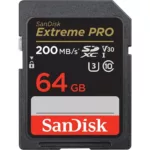 کارت حافظه SDXC سن دیسک مدل Extreme Pro V30 کلاس 10 استاندارد UHS-I U3 سرعت 200mbps ظرفیت 64 گیگابایت