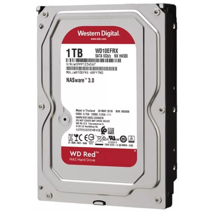 هارددیسک اینترنال وسترن دیجیتال مدل Red WD10EFRX ظرفیت 1 ترابایت