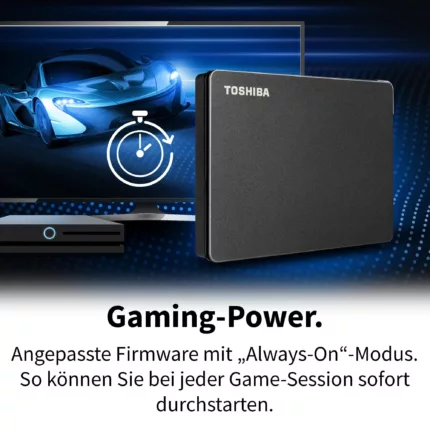 هارد اکسترنال توشیبا مدل Canvio Gaming ظرفیت دو ترابایت دارای رابط USB Type-A 3.2