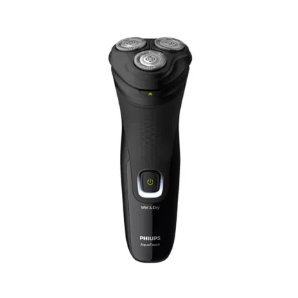 ماشین اصلاح موی صورت فیلیپس مدل S1223/41، اصلاح به صورت صفر زن، چراغ نشانگر شارژ، استفاده به صورت خشک و مرطوب، ضدآب، منبع انرژی باتری، تکنولوژی اصلاح به صورت برش چرخشی، مدت زمان شارژ 480 دقیقه و مدت زمان استفاده پس از شارژ 40 دقیقه، به‌همراه برس