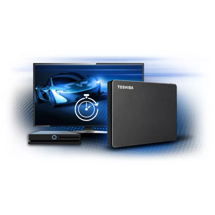 هارد اکسترنال توشیبا مدل Canvio Gaming ظرفیت چهار ترابایت دارای رابط USB Type-A 3.2
