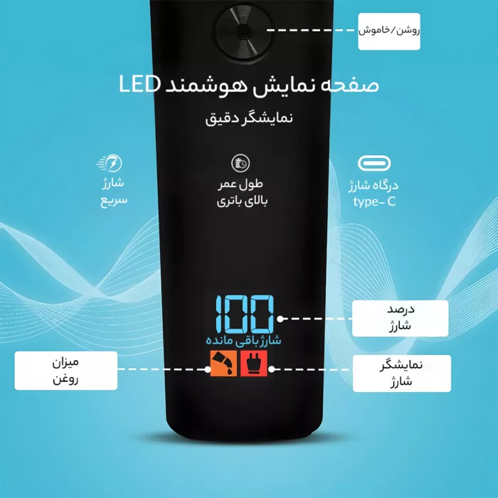 ماشین اصلاح موی سر و صورت وی جی ار مدل PROFESSIONAL V_00937