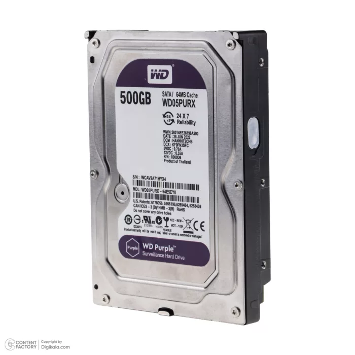 هارد دیسک اینترنال وسترن دیجیتال مدل WD05PURX ظرفیت 500 گیگابایت