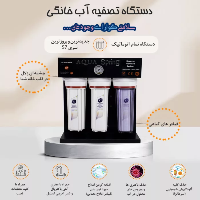 دستگاه تصفیه کننده آب آکوآ اسپرینگ مدل RO-S7-BZ 7090