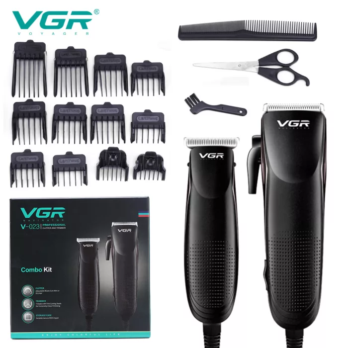 ماشین اصلاح موی سر و صورت وی جی آر مدل V-023 مجموعه 2 عددی