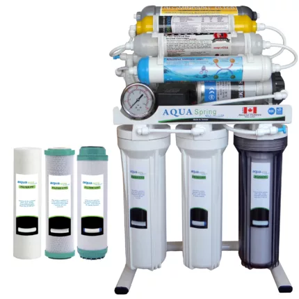دستگاه تصفیه کننده آب آکوآ اسپرینگ مدل RO-NF7400 به همراه فیلتر تصفیه آب بسته 3 عددی