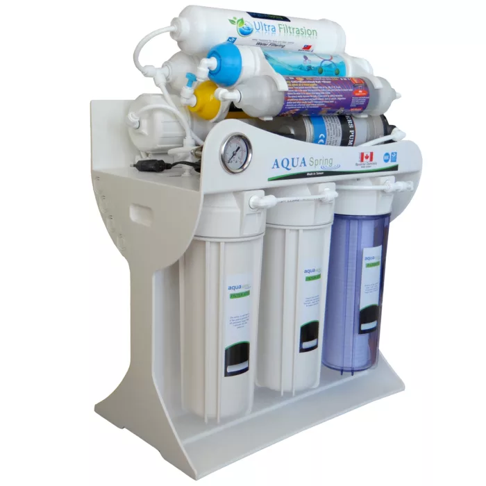 دستگاه تصفیه کننده آب آکوآ اسپرینگ مدل UF-SF4000 به همراه فیلتر یخچال ساید بای ساید