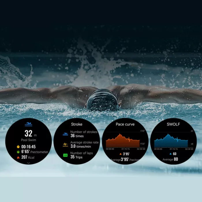ساعت هوشمند میبرو مدل Lite 3 Pro بند چرمی، ضد آب، صفحه نمایش AMOLED، روشنایی 1000 نیتی، دارای قابلیت صفحه همیشه روشن، سنسور اکسیژن خون، سنسور ضربان قلب