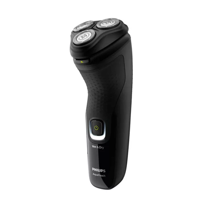 ماشین اصلاح موی صورت فیلیپس مدل S1223/41، اصلاح به صورت صفر زن، چراغ نشانگر شارژ، استفاده به صورت خشک و مرطوب، ضدآب، منبع انرژی باتری، تکنولوژی اصلاح به صورت برش چرخشی، مدت زمان شارژ 480 دقیقه و مدت زمان استفاده پس از شارژ 40 دقیقه، به‌همراه برس