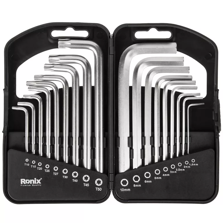 آچار آلن و ستاره ای رونیکس مدل 2051HEX-KEY مجموعه 18 عددی آچار آلن و ستاره ای رونیکس مدل 2051HEX-KEY مجموعه 18 عددی