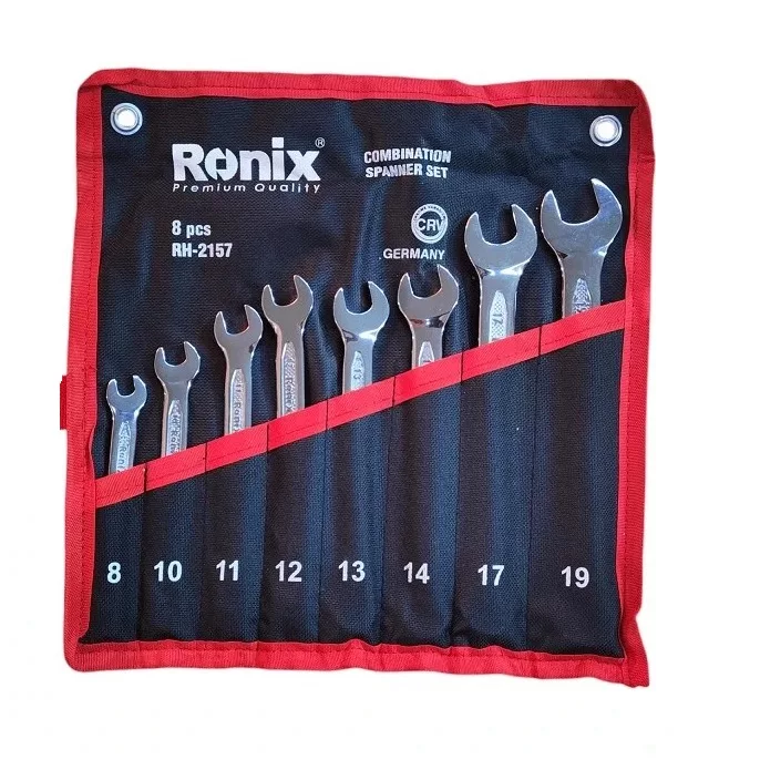 آچار یکسر تخت و یکسر رینگی رونیکس مدل RH-2157 مجموعه 8 عددی آچار یکسر تخت و یکسر رینگی رونیکس مدل RH-2157 مجموعه 8 عددی
