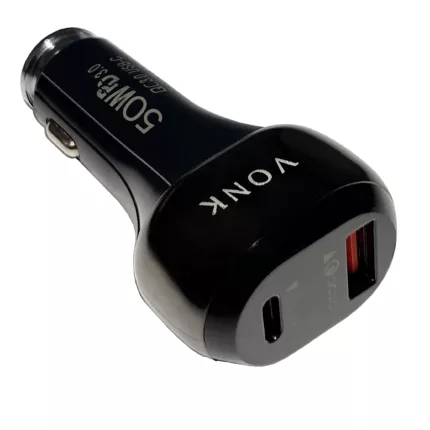 شارژر فندکی 50 وات وونک مدل VC----50 به همراه کابل USB-C