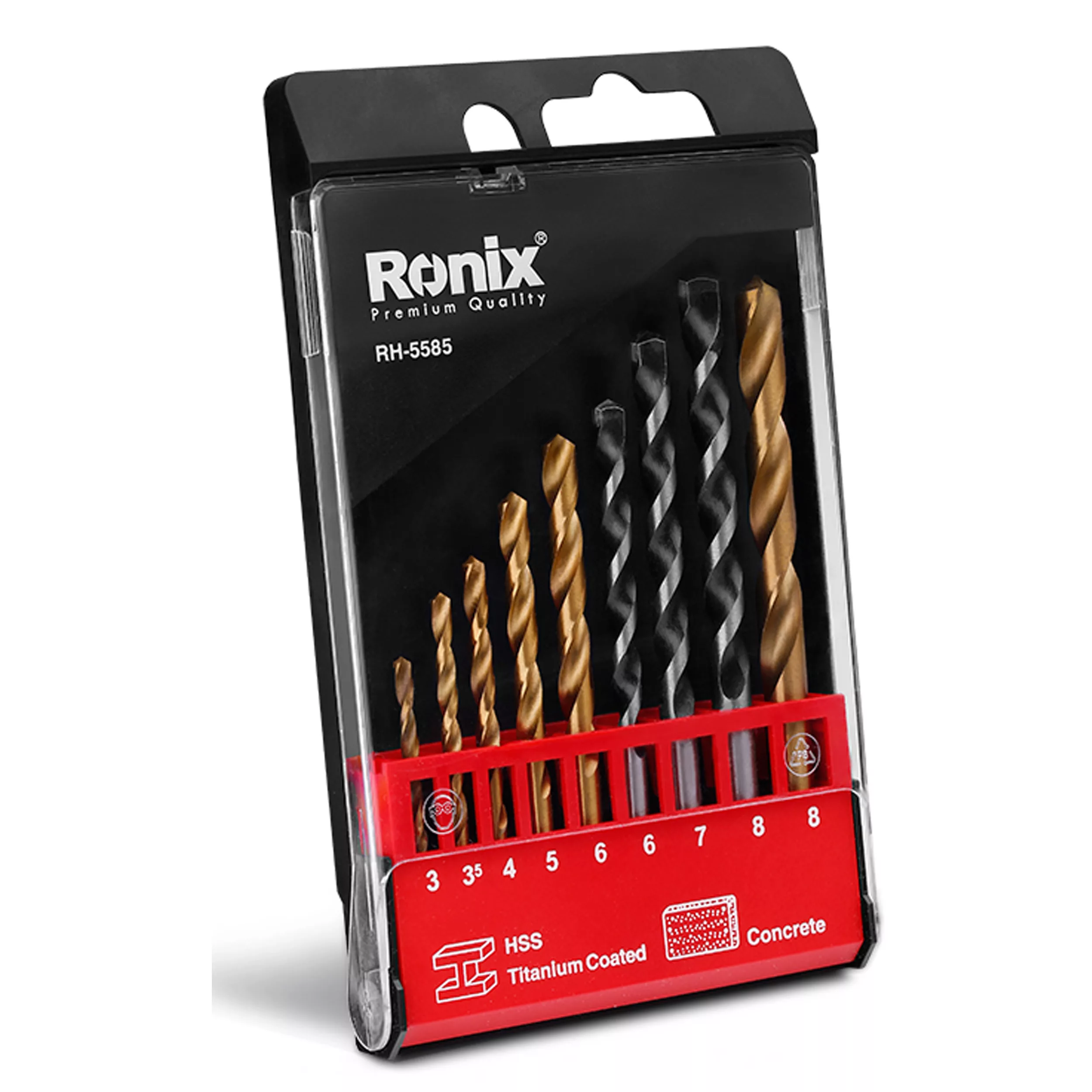 مجموعه 9 عددی مته رونیکس مدل RH-5585 مجموعه 9 عددی مته رونیکس مدل RH-5585